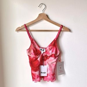 Rouje Clarice pink & red floral top